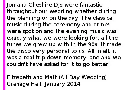 Cranage Hall Allday wedding DJ